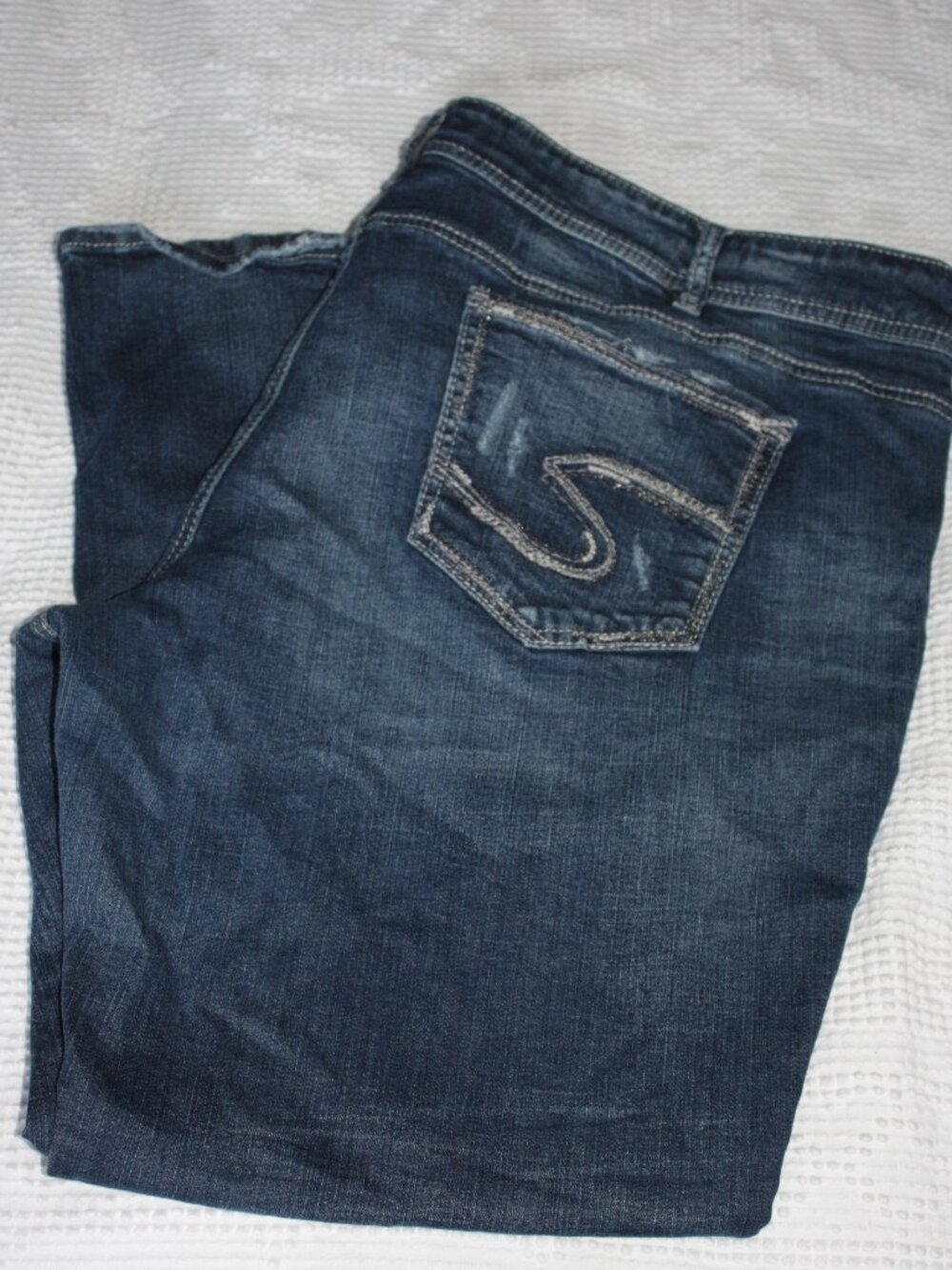 Silver Jeans Co Elyse Slim Bootcut Dark Wash Jeans W22 L31 Size 22
